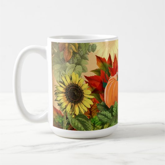 Pumpkin Herbst Sonnenblume Kaffeetasse (Links)