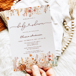 Pumpkin Herbst Wildblumen Kinderdusche Einladung