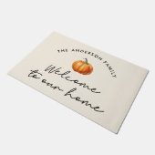 Pumpkin Herbst Willkommen in unserer Wohngestaltun Fußmatte (Schrägansicht)