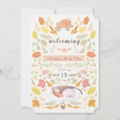 Pumpkin Herbstblätterung Foto Geburtsankündigung Einladung (Vorderseite)