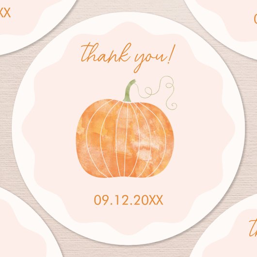 Pumpkin Herbstfall Danke Datum Runder Aufkleber