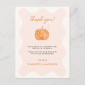 Pumpkin Herbstfall Danke Postkarte (Vorderseite)
