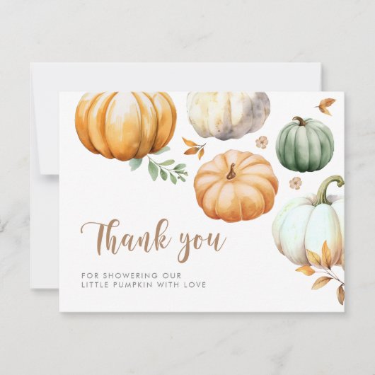 Pumpkin Herbstfalldusche Dankeskarte (Vorderseite)