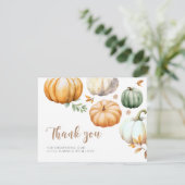 Pumpkin Herbstfalldusche Dankeskarte (Stehend Vorderseite)
