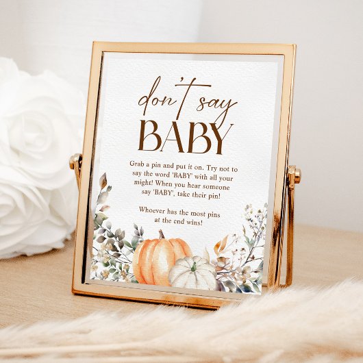 Pumpkin Herbstfalldusche sagt nicht Baby Poster