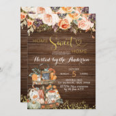 Pumpkin Herbstfloral Rustikales Party Einladung (Vorne/Hinten)