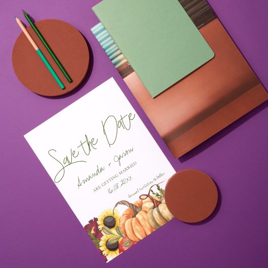 Pumpkin Herbstflorale Hochzeit im Herbst Save the 