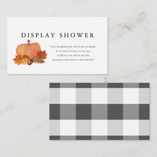 Pumpkin-Herbstlaub Display-Dusche Begleitkarte (Vorne/Hinten)