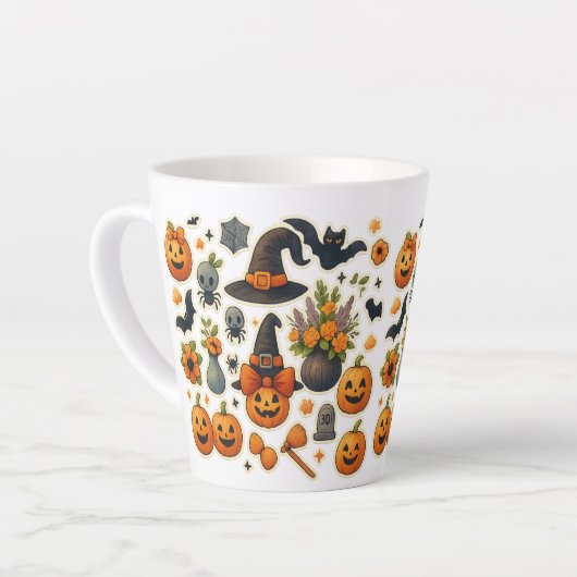 Pumpkin-Herbstlaub Herbstliche Tasse (Linke Ecke)
