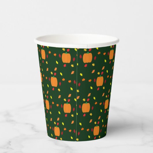 Pumpkin-Herbstlaub Pappbecher (Rechts)