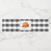 Pumpkin Herbstlaubs Buffalo Karo Kinderdusche Wasserflaschenetikett (Einzelnes Label)