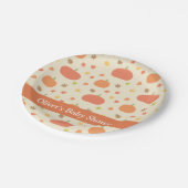 Pumpkin Herbstlaubs Pattern Baby Dusche Teller (Schrägansicht)