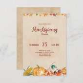 Pumpkin Herbstleaf Erntedank Abendessen Einladung (Vorne/Hinten)