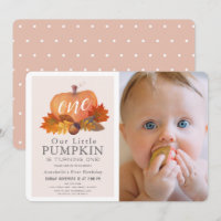 Pumpkin Herbstleaves Pink Girl Foto 1. Geburtstag