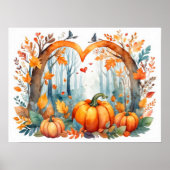 Pumpkin Herz Autumn Forest Wall Poster (Vorne)
