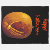 Pumpkin, Herz in Skeletthand Fleecedecke (Vorderseite (Horizontal))