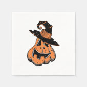 Pumpkin Hexe Doodle Serviette (Vorderseite)
