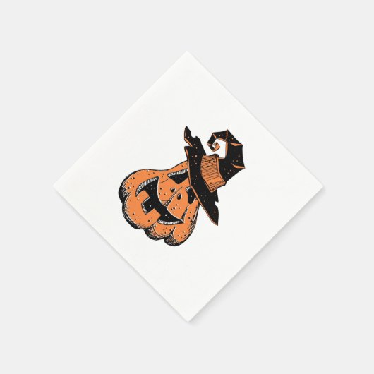 Pumpkin Hexe Doodle Serviette (Ecke)