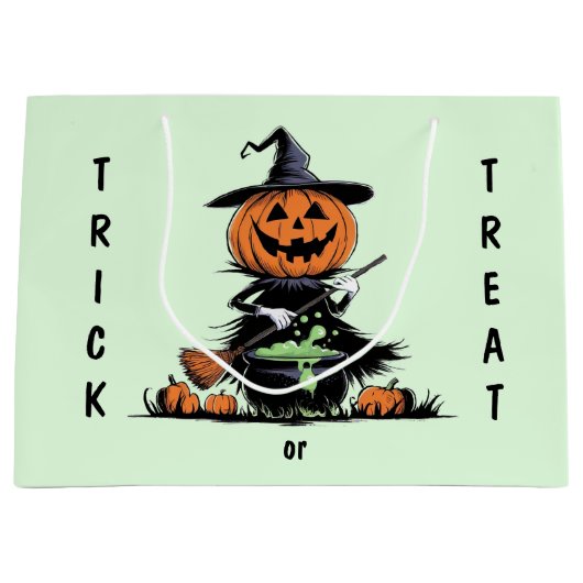 Pumpkin Hexe Große Geschenktüte (Vorderseite)
