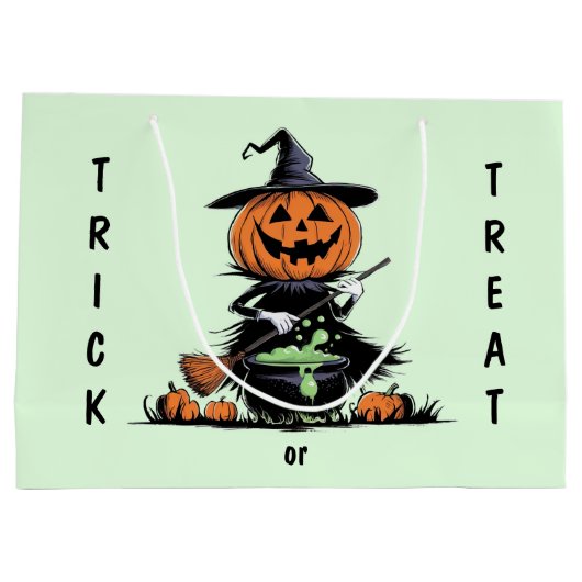 Pumpkin Hexe Große Geschenktüte (Rückseite)