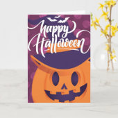 Pumpkin Hexe Happy Halloween Karte (Gelbe Blume)