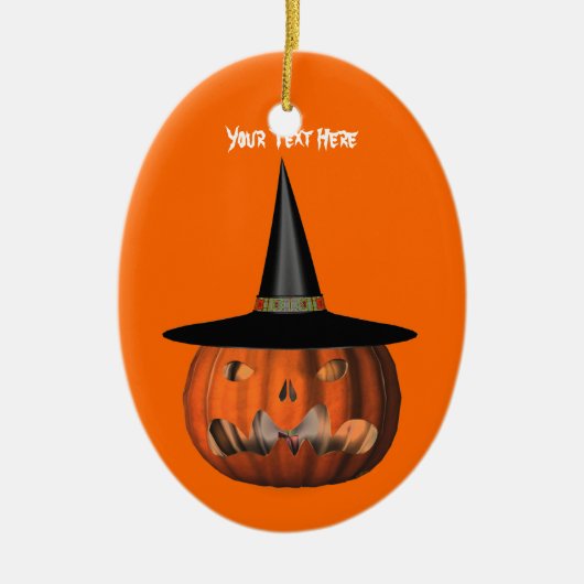 Pumpkin Hexenhut Halloween-Ornament Keramikornament (Vorne)