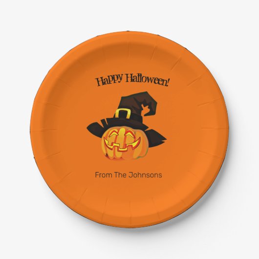 Pumpkin Hexenkupf Halloween Paper-Teller Pappteller (Vorderseite)