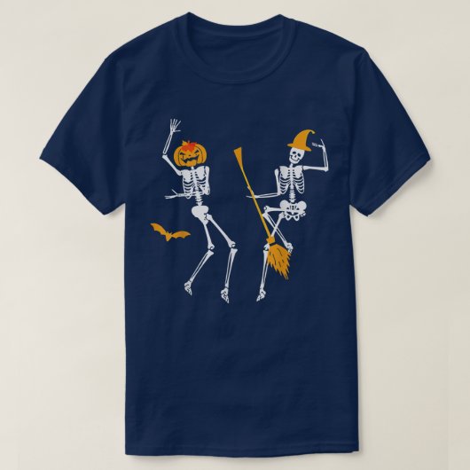 Pumpkin Hexentanz des Todes Macabre Skeleton T-Shirt (Design vorne)