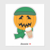 Pumpkin Hipster Jack-o-Laterne Halloween Design Aufkleber (Blatt)