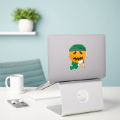 Pumpkin Hipster Jack-o-Laterne Halloween Design Aufkleber (Laptop auf Schreibtisch)