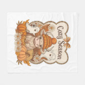 Pumpkin-Hochland Kuh Ghost Halloween Fleecedecke (Vorderseite (Horizontal))