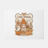 Pumpkin-Hochland Kuh Ghost Halloween Fußmatte (Vorderseite)