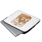 Pumpkin-Hochland Kuh Ghost Halloween Laptopschutzhülle (Vorne Knopf)