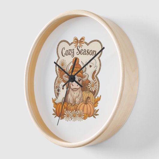 Pumpkin-Hochland Kuh Ghost Halloween Uhr (Winkel)