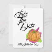 Pumpkin Hochzeit speichern das Datum Einladung (Vorderseite)