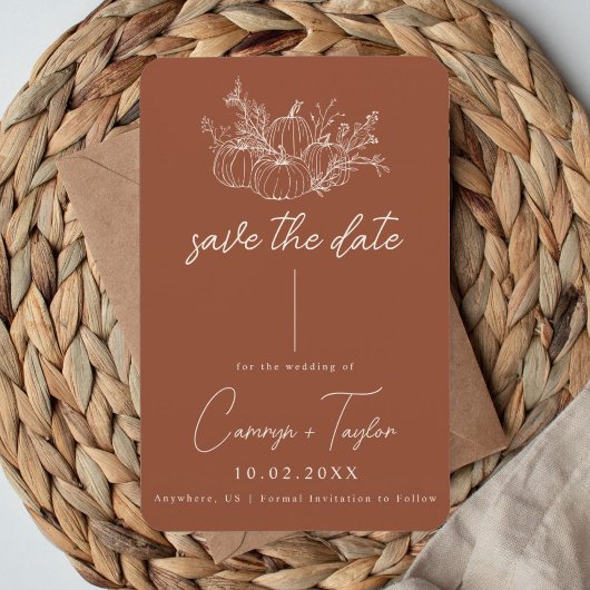 Pumpkin Hochzeit speichern das Datum Magnet