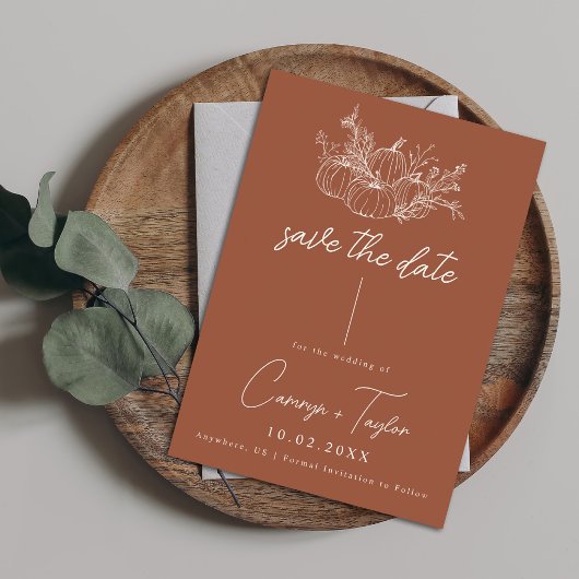 Pumpkin Hochzeit speichern das Datum Save The Date