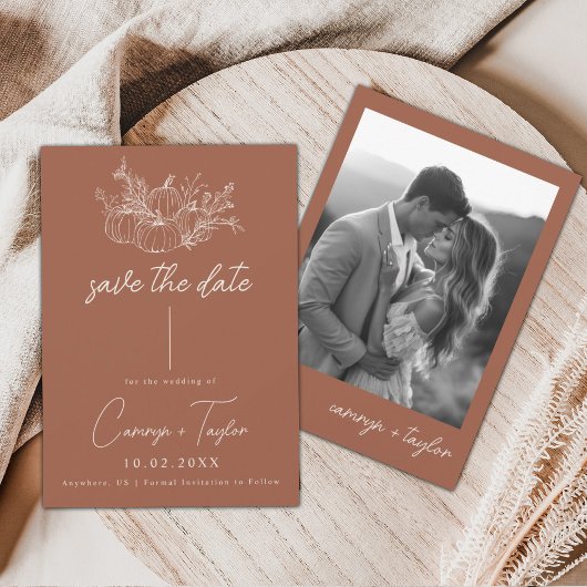 Pumpkin Hochzeit speichern das Datum Save The Date