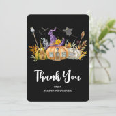 Pumpkin House mit Ghost & Bats Vielen Dank Dankeskarte (Stehend Vorderseite)