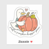 Pumpkin-Huggin-Gans mit Herzensherz und gemütlich Aufkleber (Blatt)
