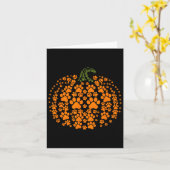 Pumpkin Hund Katzenpaw Print Halloween Päpsel Love Karte (Gelbe Blume)