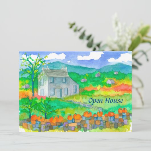 Pumpkin Hütte Herbstwohnung Einladung (Stehend Vorderseite)