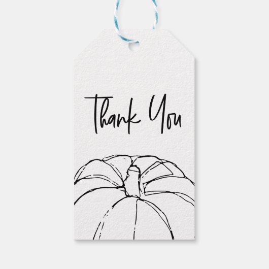 Pumpkin Illustration Simple Vielen Dank Geschenkanhänger (Rückseite)