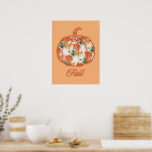 Pumpkin in a Chrysanthemum Pattern Poster (Küche)