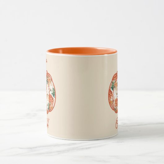 Pumpkin in a Chrysanthemum Pattern Tasse (Zentrum)