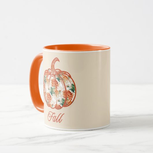 Pumpkin in a Chrysanthemum Pattern Tasse (Vorderseite Links)