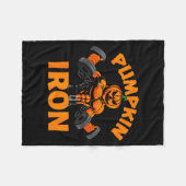 Pumpkin Iron Halloween Gym Workout Lifting Pun Fun Fleecedecke (Vorderseite (Horizontal))