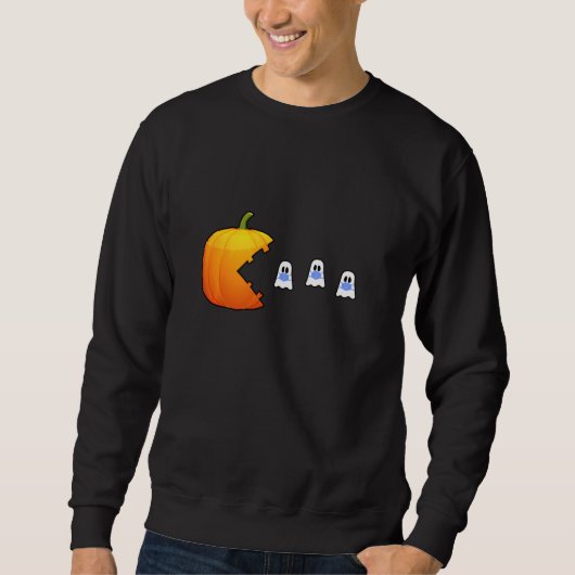 Pumpkin isst Ghosts Classic Video Game for Hallowa Sweatshirt (Vorderseite)