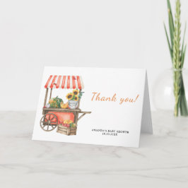 Pumpkin ist auf dem Weg Baby Shower Vielen Dank Dankeskarte