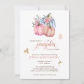 Pumpkin ist unterwegs mit neutraler Baby-Dusche Einladung (Vorderseite)